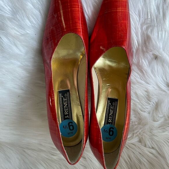 J.Renee blood orange patent leather slip on 3”heels square toe size 9.5 - Picture 10 of 15